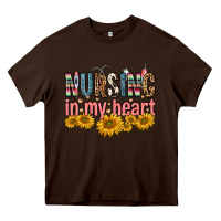 Chocolate Brown nursing in my heart Heavy Core Tee - FaDigitalArtStudio