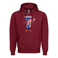 Burgundy 4th of july coca Zipper Hoodie - BarkalooDesign