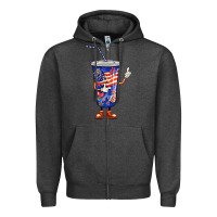 Charcoal Heather 4th of july coca Zipper Hoodie - BarkalooDesign