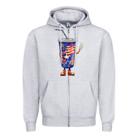 Heather Grey 4th of july coca Zipper Hoodie - BarkalooDesign