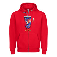 Red 4th of july coca Zipper Hoodie - BarkalooDesign