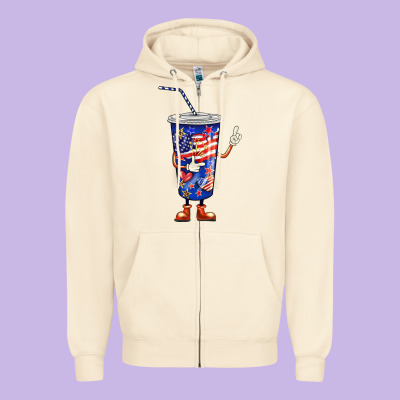4th Of July Coca Zipper Hoodie Designed By Barkaloodesign