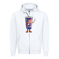 White 4th of july coca Zipper Hoodie - BarkalooDesign