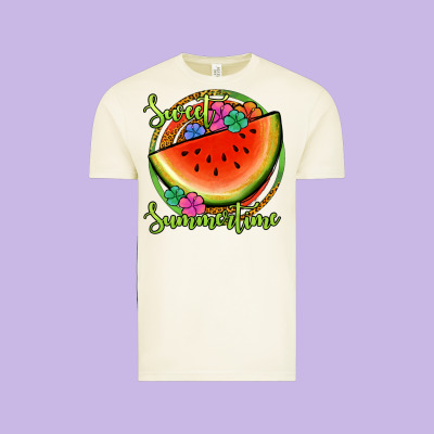 Sweet Summertime Watermelon Vintage Tee Designed By Jasminsmagicworld