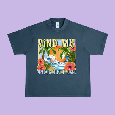 Find Me Under The Palms Urban Heavy Tee Designed By Maliassmallbusiness
