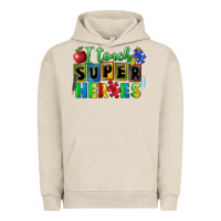 Pigment French Oak I teach super heroes Urban Hoodie - FaDigitalArtStudio
