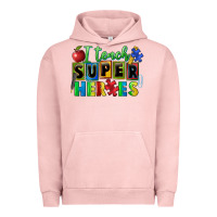 Pigment Salmon I teach super heroes Urban Hoodie - FaDigitalArtStudio