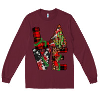 Burgundy christmas love Long Sleeve Tee - JahusDesignShop