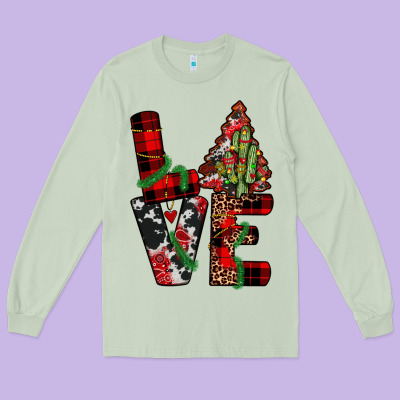 Christmas Love Long Sleeve Tee Designed By Jahusdesignshop