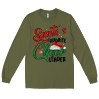 Army Green santa s favorite cheer leader Long Sleeve Tee - MaliasSmallBusiness