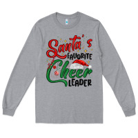 Heather Grey santa s favorite cheer leader Long Sleeve Tee - MaliasSmallBusiness