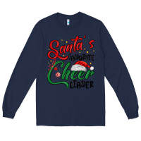 Navy santa s favorite cheer leader Long Sleeve Tee - MaliasSmallBusiness