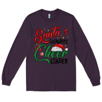 Plum santa s favorite cheer leader Long Sleeve Tee - MaliasSmallBusiness