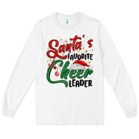 White santa s favorite cheer leader Long Sleeve Tee - MaliasSmallBusiness