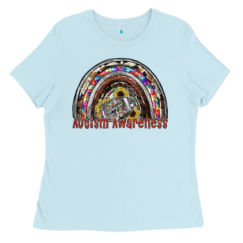 Autism Avareness Football Ladies Tee by SublimationCraftShop | Teevron