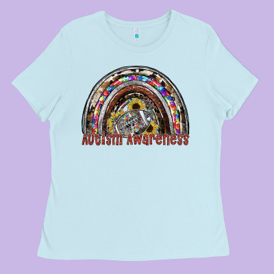 Autism Avareness Football Ladies Tee Designed By Sublimationcraftshop
