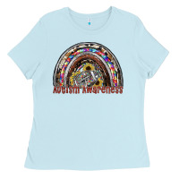 Baby Blue autism avareness football Ladies Tee - SublimationCraftShop