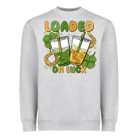 Heather Grey loaded on luck Heavyweight Sweatshirt - MaliasSmallBusiness