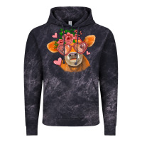 Valentines Day Orange Cow Vintage Hoodie | Teevron