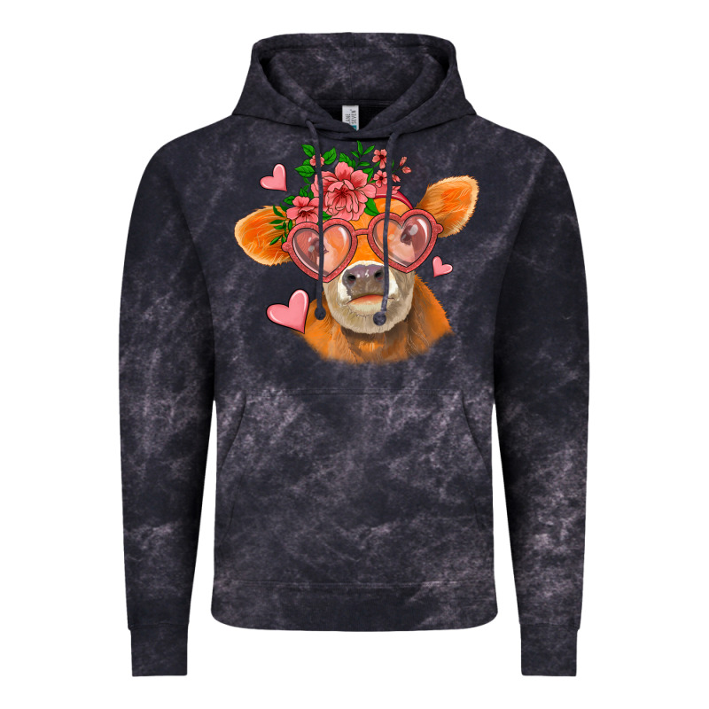 Valentines Day Orange Cow Vintage Hoodie by Jasminsmagicworld | Teevron