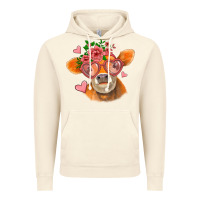 Vintage Artic valentines day orange cow Vintage Hoodie - Jasminsmagicworld