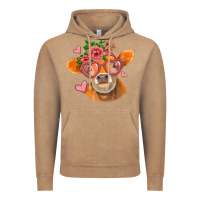 Vintage Coffee valentines day orange cow Vintage Hoodie - Jasminsmagicworld