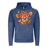 Vintage Denim valentines day orange cow Vintage Hoodie - Jasminsmagicworld