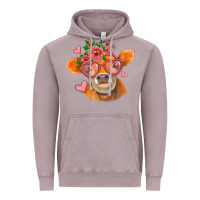 Vintage Zinc valentines day orange cow Vintage Hoodie - Jasminsmagicworld