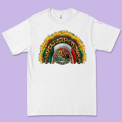 Mexico Sunflower Rainbow Premium Tee Designed By Hra Design Shop
