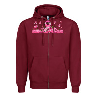 Burgundy breast cancer american football Zipper Hoodie - Jasminsmagicworld