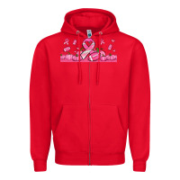 Red breast cancer american football Zipper Hoodie - Jasminsmagicworld
