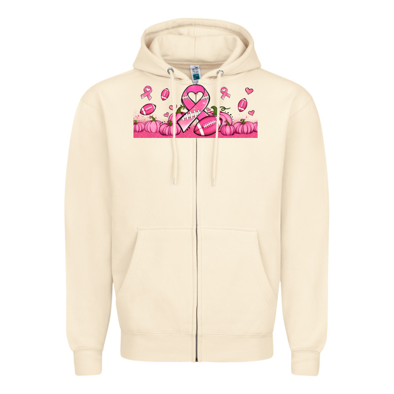 Breast Cancer American Football Zipper Hoodie by Jasminsmagicworld | Teevron