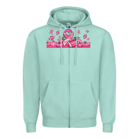 Seafoam breast cancer american football Zipper Hoodie - Jasminsmagicworld
