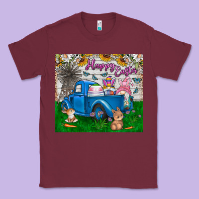 Happy Easter Truck Classic Tee Designed By Cowhidedigitalart