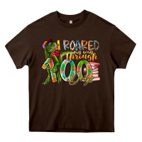 Chocolate Brown i roared my way through 100 days Heavy Core Tee - RacoonDesign