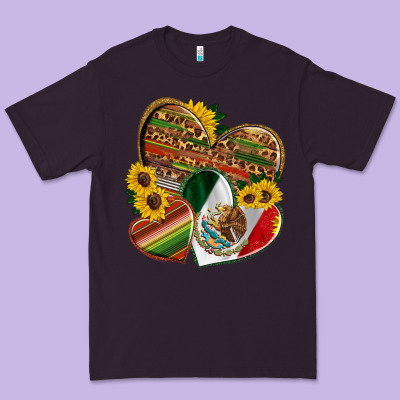 Mexico Heart And Sunflower Premium Tee Designed By Hra Design Shop
