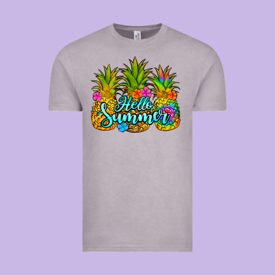 Hello Summer Pineapple Vintage Tee Designed By Jasminsmagicworld