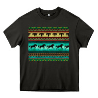 Asphalt turquoise horse and bullskull aztec  pattern Heavy Core Tee - BarkalooDesign
