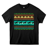 Black turquoise horse and bullskull aztec  pattern Heavy Core Tee - BarkalooDesign