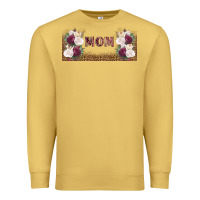 Antique Gold mom burgundy flowers with leopard Premium Sweatshirt - TumblerDesignByShophia