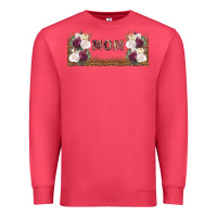 Mom Burgundy Flowers With Leopard Premium Sweatshirt | Teevron