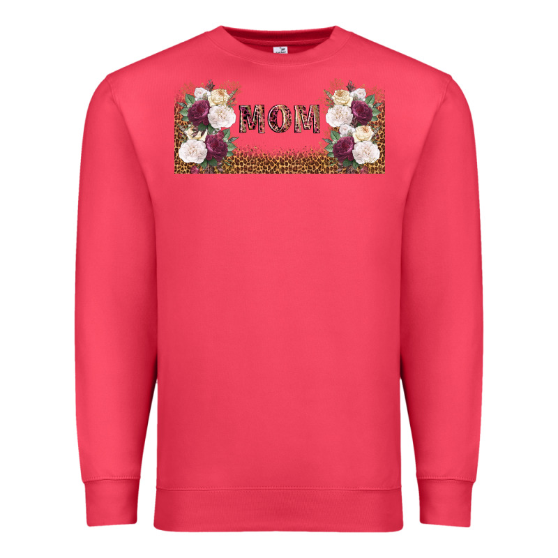 Mom Burgundy Flowers With Leopard Premium Sweatshirt by TumblerDesignByShophia | Teevron