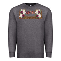 Charcoal Heather mom burgundy flowers with leopard Premium Sweatshirt - TumblerDesignByShophia