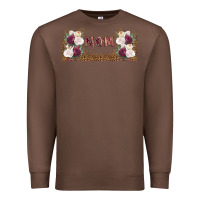 Chestnut mom burgundy flowers with leopard Premium Sweatshirt - TumblerDesignByShophia