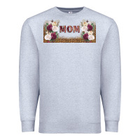 Heather Grey mom burgundy flowers with leopard Premium Sweatshirt - TumblerDesignByShophia