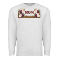 Oatmeal Heather mom burgundy flowers with leopard Premium Sweatshirt - TumblerDesignByShophia