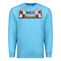 Ocean Blue mom burgundy flowers with leopard Premium Sweatshirt - TumblerDesignByShophia