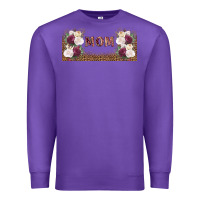 Purple mom burgundy flowers with leopard Premium Sweatshirt - TumblerDesignByShophia