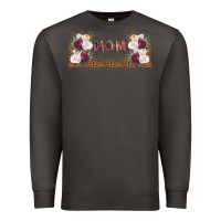 Smoke mom burgundy flowers with leopard Premium Sweatshirt - TumblerDesignByShophia