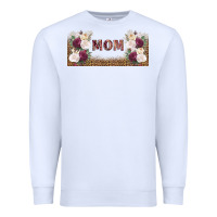White mom burgundy flowers with leopard Premium Sweatshirt - TumblerDesignByShophia